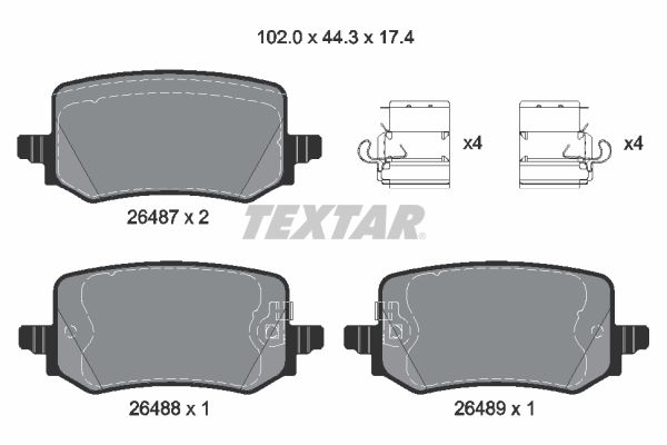 set placute frana,frana disc 2648701 TEXTAR