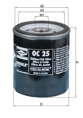 Filtru ulei OC 25 MAHLE