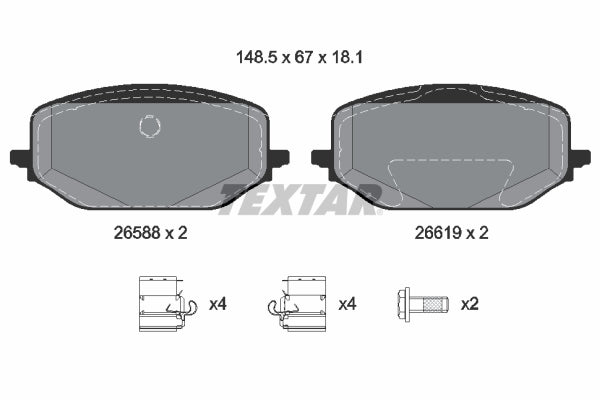 set placute frana,frana disc 2658801 TEXTAR
