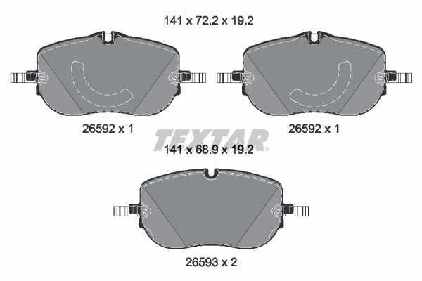 set placute frana,frana disc 2659201 TEXTAR