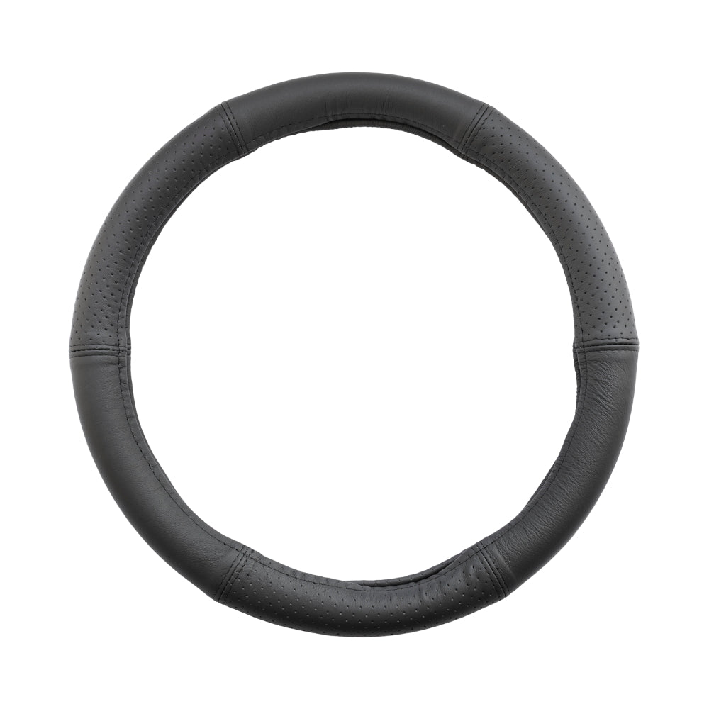 HUSA VOLAN PIELE NATURALA SEMI PERFORATA NEGRU 35-37 CM