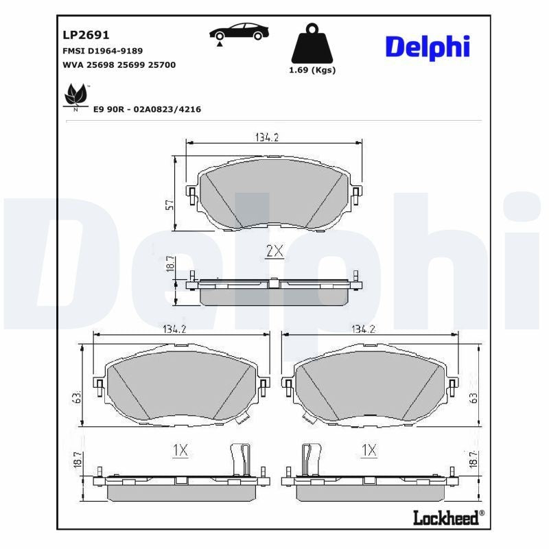 Set placute frana,frana disc LP2691 DELPHI