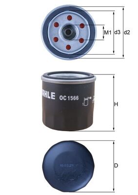 Filtru ulei OC 1566 MAHLE
