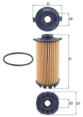 Filtru ulei OX 1218D MAHLE