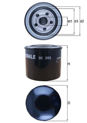Filtru ulei OC 205 MAHLE