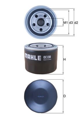 Filtru ulei OC 230 MAHLE