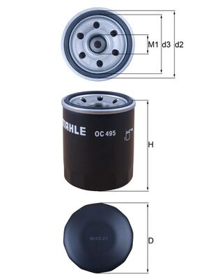 Filtru ulei MAHLE OC 495