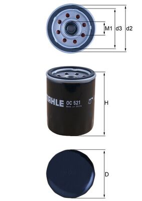 Filtru ulei OC 521 MAHLE