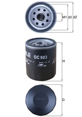 Filtru ulei MAHLE OC 983