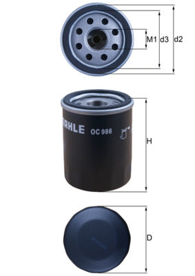 Filtru ulei OC 986 MAHLE