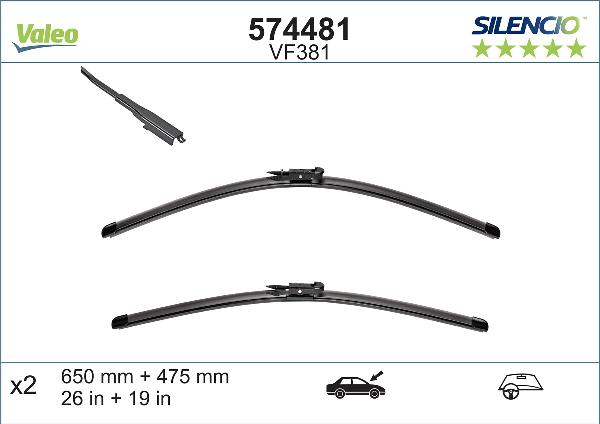 SET Lamele Stergator Parbriz 650/475 Mm 574481