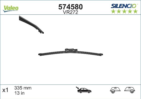 Stergator Luneta VALEO Silencio Flat 335 Mm VR272 574580