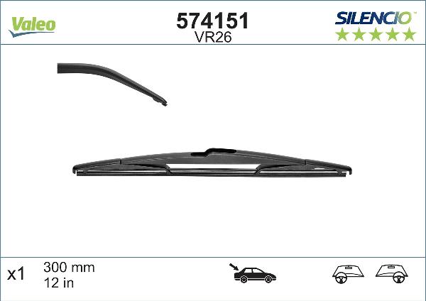Stergator Luneta VALEO Silencio Conventional 300 Mm VR26 574151