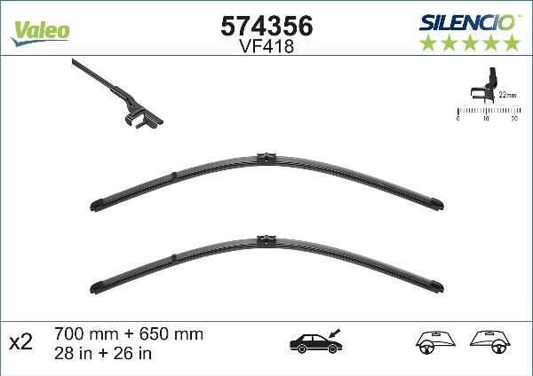 SET Lamele Stergator Parbriz 700/650 Mm 574356