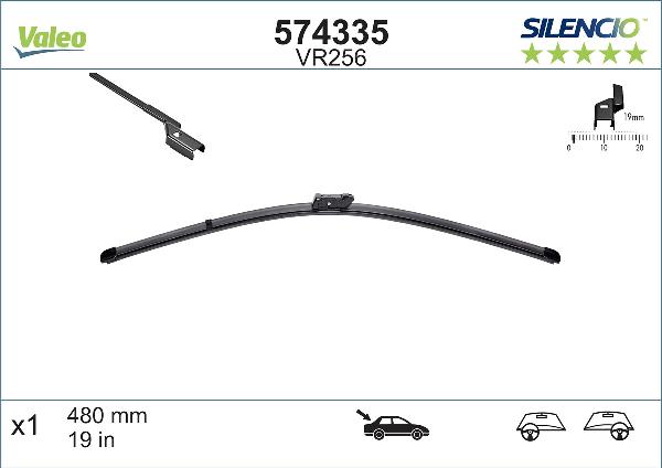 Stergator Luneta VALEO Silencio Flat 480 Mm VR256 574335
