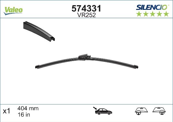 Stergator Luneta VALEO Silencio Flat 405 Mm VR252 574331