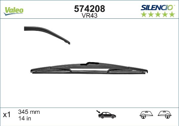 Stergator Luneta VALEO Silencio Conventional 345 Mm VR43 574208
