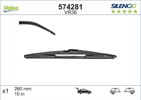 Stergator Luneta VALEO Silencio Conventional 260 Mm VR36 574281
