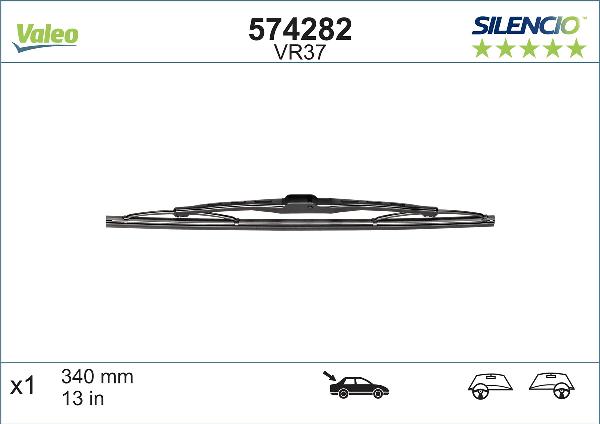 Stergator Luneta VALEO Silencio Conventional 340 Mm VR37 574282