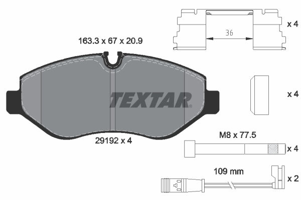 set placute frana,frana disc 2919202 TEXTAR