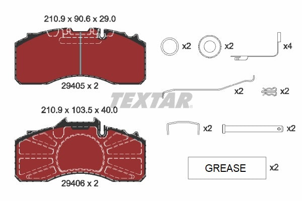set placute frana,frana disc 2940501 TEXTAR