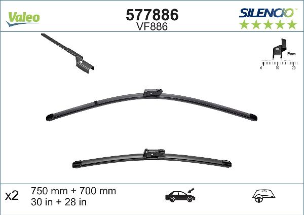 SET Lamele Stergator Parbriz 700/750 Mm 2120663