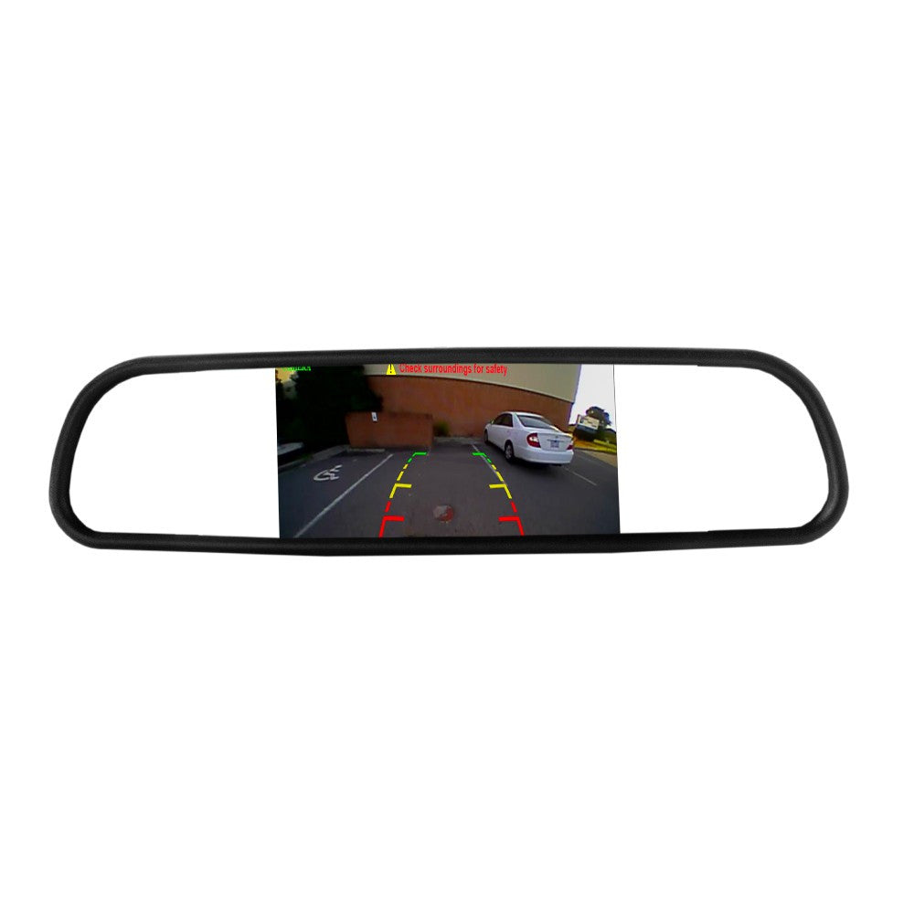 Set senzori de parcare cu camera video și ecran în oglinda retrovizoare - Carguard - SP010