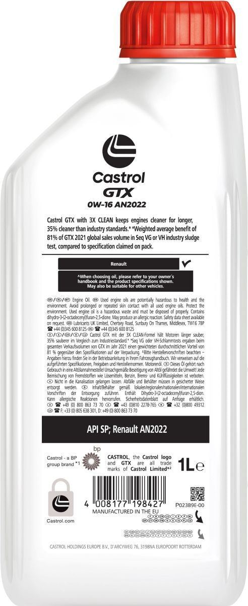 Ulei motor Castrol GTX 0W16 AN2022 1L - 13040403