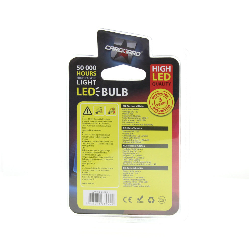 Bec MTR C5W 12V 3W Set 2 buc Carguard - CLD019