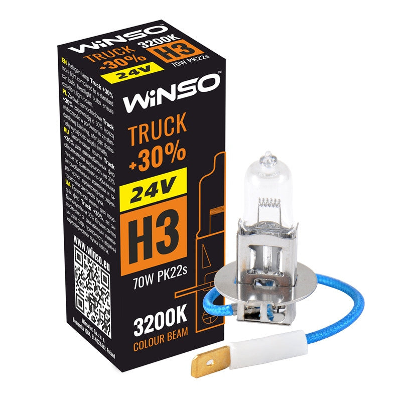 Bec Halogen Winso Truck +30% H3 - 24V, 70W PK22s ● 3200K - 12-745-919