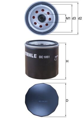 Filtru ulei OC 1051 MAHLE