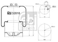 Burduf, suspensie pneumatica 32818 FEBI BILSTEIN
