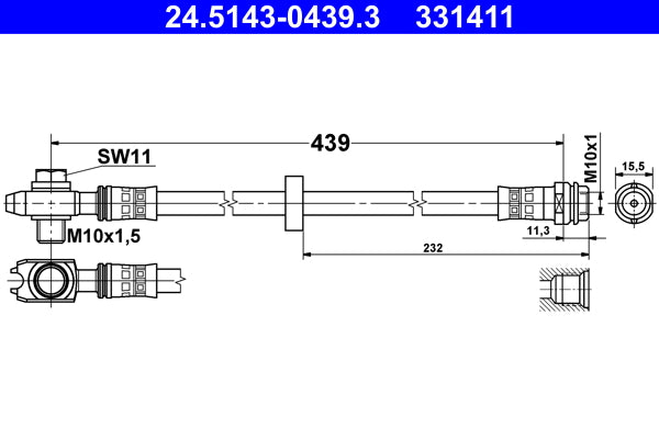 Furtun frana 24.5143-0439.3 ATE