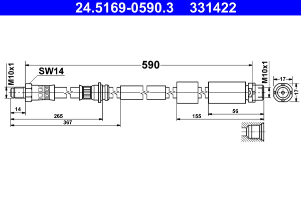 Furtun frana 24.5169-0590.3 ATE