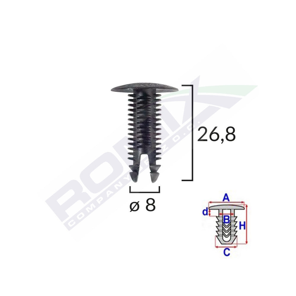 CLIPS TAPITERIE PENTRU FIAT/LANCIA/ALFA ROMEO - NEGRU SET 10 BUC