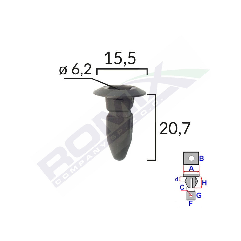 CLIPS FIXARE PENTRU GRUP VAG - NEGRU SET 10 BUC