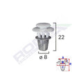 CLIPS FIXARE ELEMENTE EXTERIOARE PENTRU SEAT VW 8X22MM - ALB SET 10 BUC