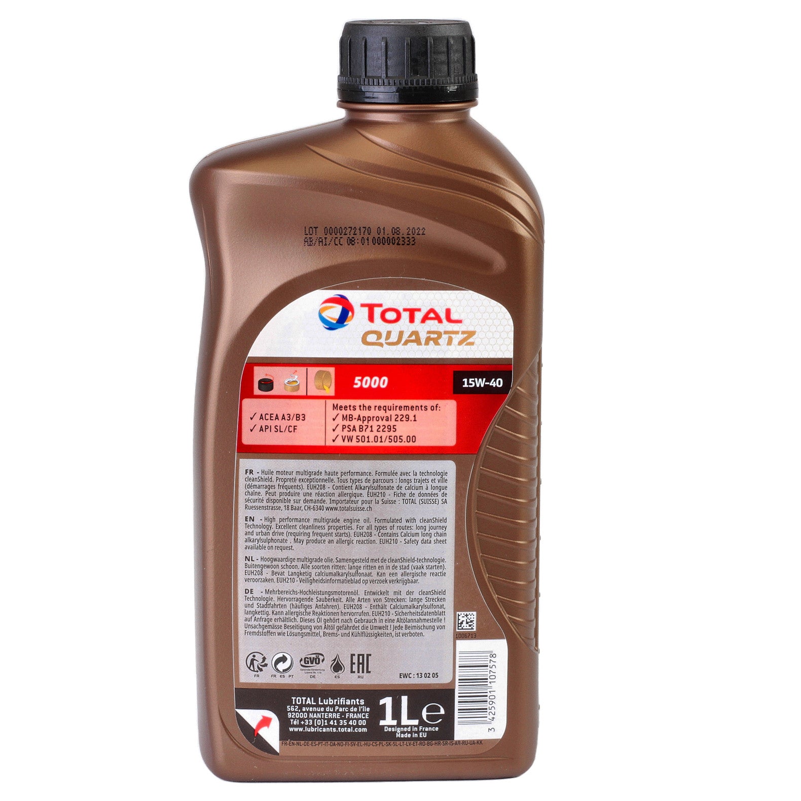 Ulei motor Total Quartz 5000 15W40 1L - 10451555
