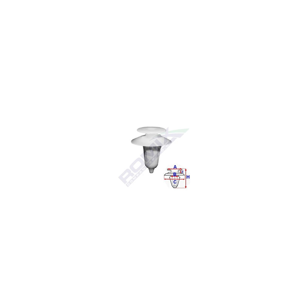 CLIPS TAPITERIE PENTRU FORD/IVECO 8X21.6MM - ALB SET 10 BUC