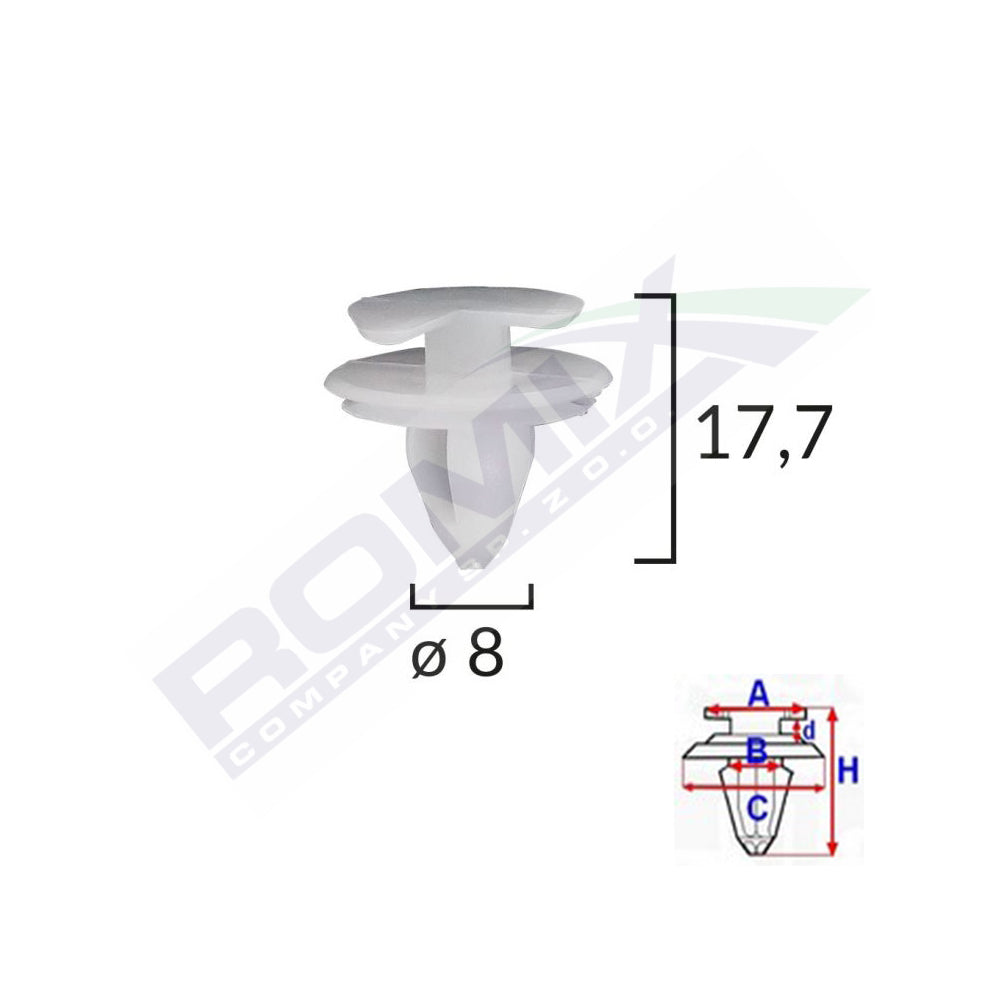 CLIPS TAPITERIE PENTRU FIAT/LANCIA/ALFA ROMEO/RENAULT - ALB SET 25 BUC