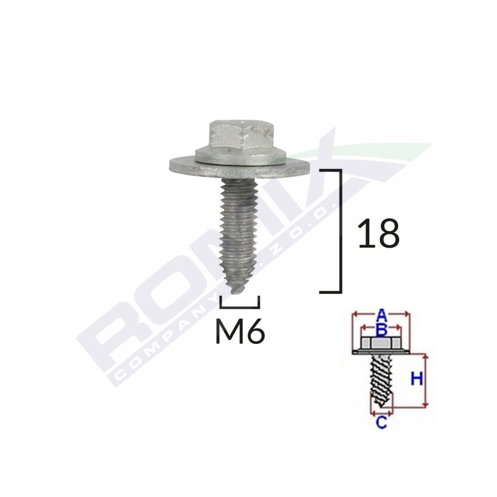 SURUB FIXARE ELEMENTE MOTOR PENTRU TOYOTA, LEXUS 6X18MM SET 5 BUC