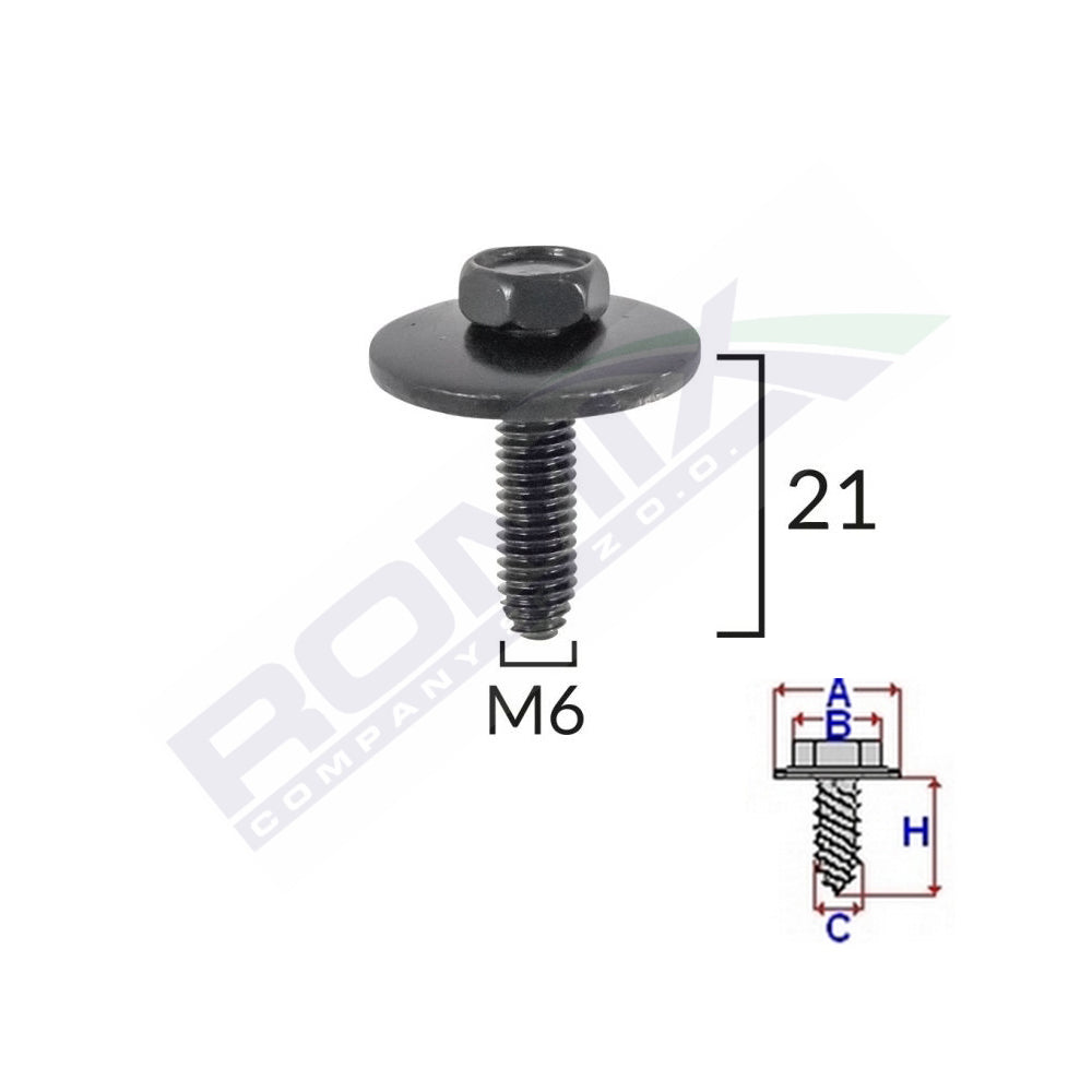 SURUB FIXARE ELEMENTE EXTERIOR PENTRU RENAULT 6X21MM SET 5 BUC