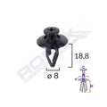 CLIPS FIXARE PENTRU KIA/MAZDA/MITSUBISHI/NISSAN/KIA 8X18.8MM - NEGRU SET 10 BUC