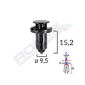 CLIPS FIXARE PENTRU NISSAN/HONDA/SUBARU 9.5X15.2MM - NEGRU SET 10 BUC