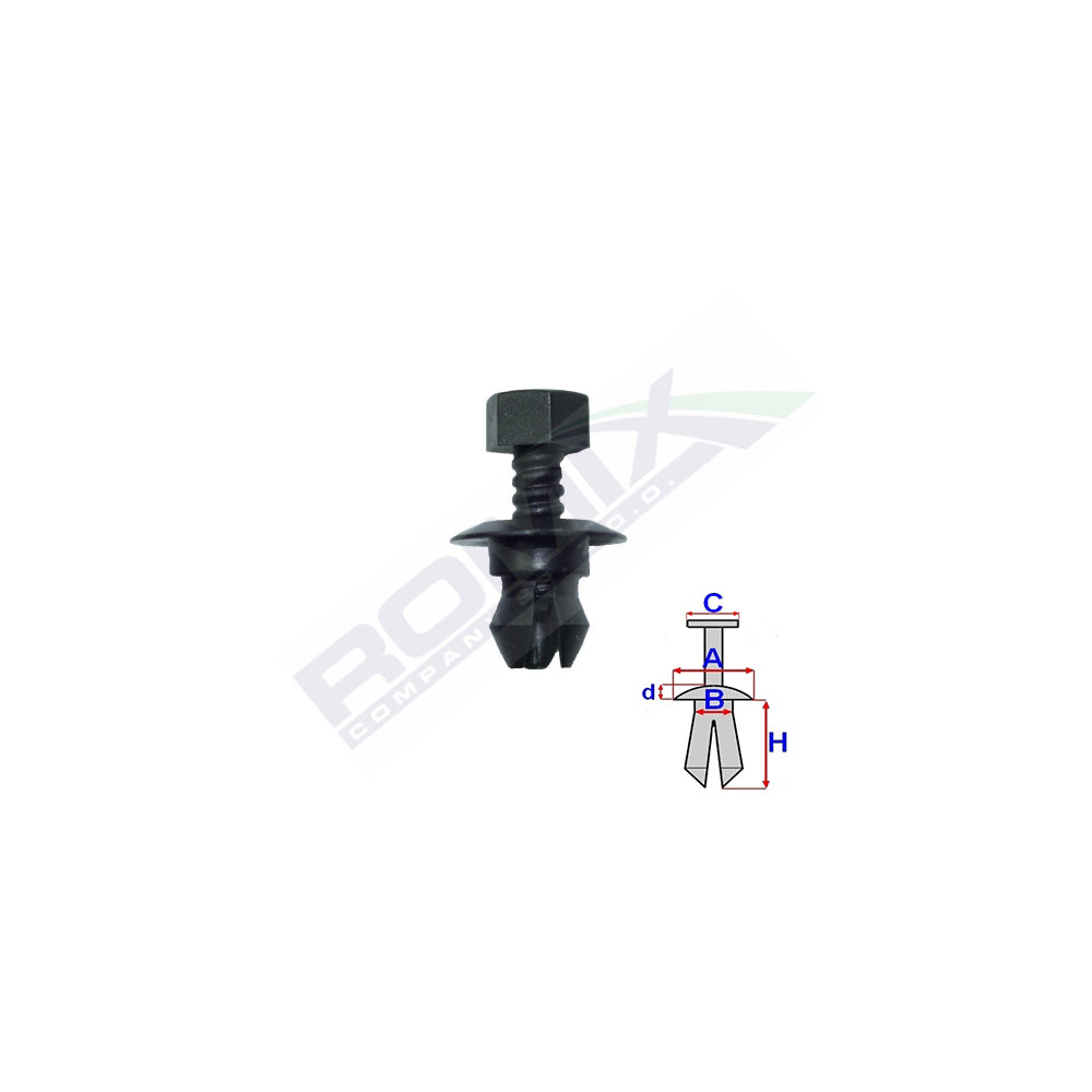 CLIPS FIXARE PENTRU VW, AUDI 8.5X10.6MM NEGRU - SET 10 BUC