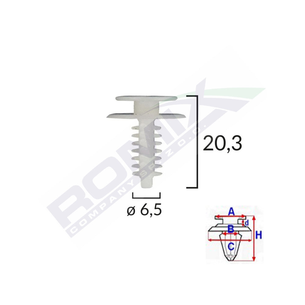 CLIPS TAPITERIE PENTRU FIAT/LANCIA/ALFA ROMEO - ALB SET 10 BUC
