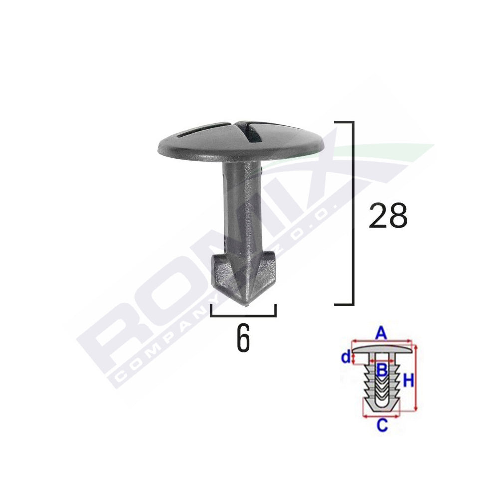 SURUB FIXARE ELEMENTE ROATA PENTRU AUDI/SEAT 8X28MM - NEGRU SET 5 BUC