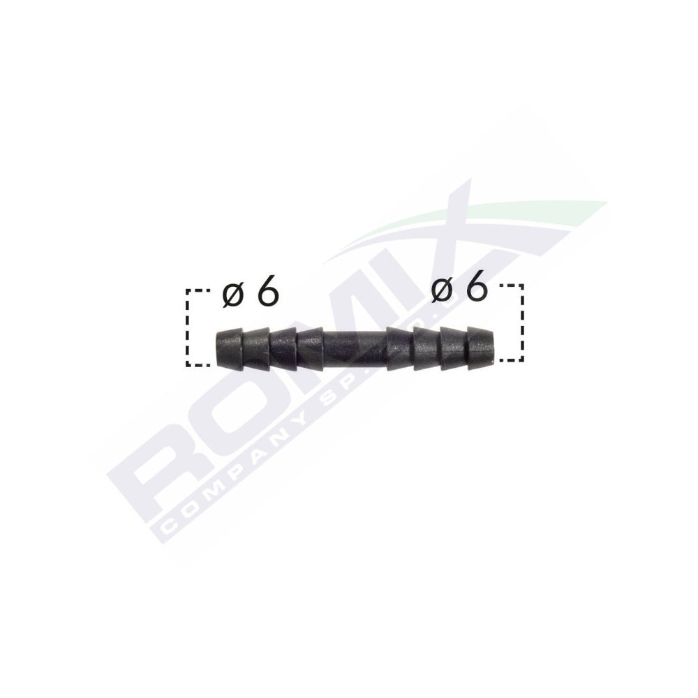 CONECTOR DREPT FURTUN CONDUCTE 6MM - NEGRU SET 10 BUC