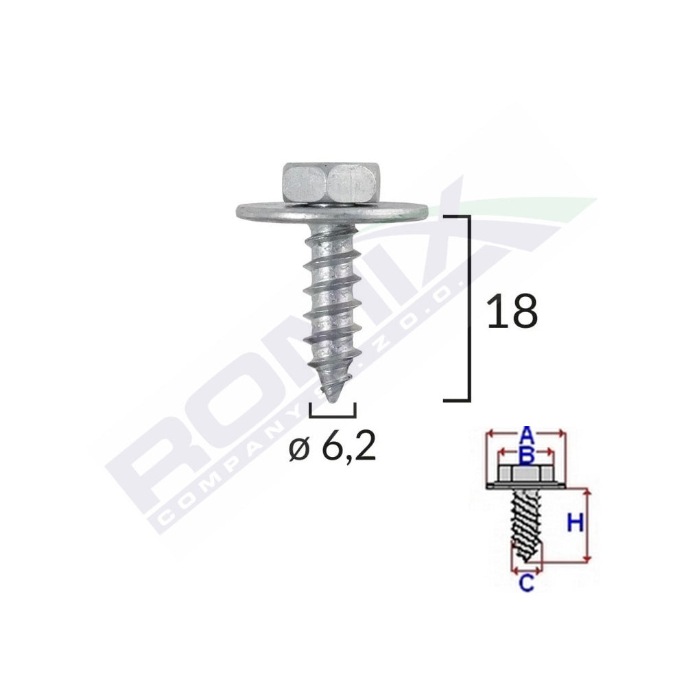 SURUB FIXARE ELEMENTE MOTOR PENTRU TOYOTA 6.2X18MM SET 10 BUC