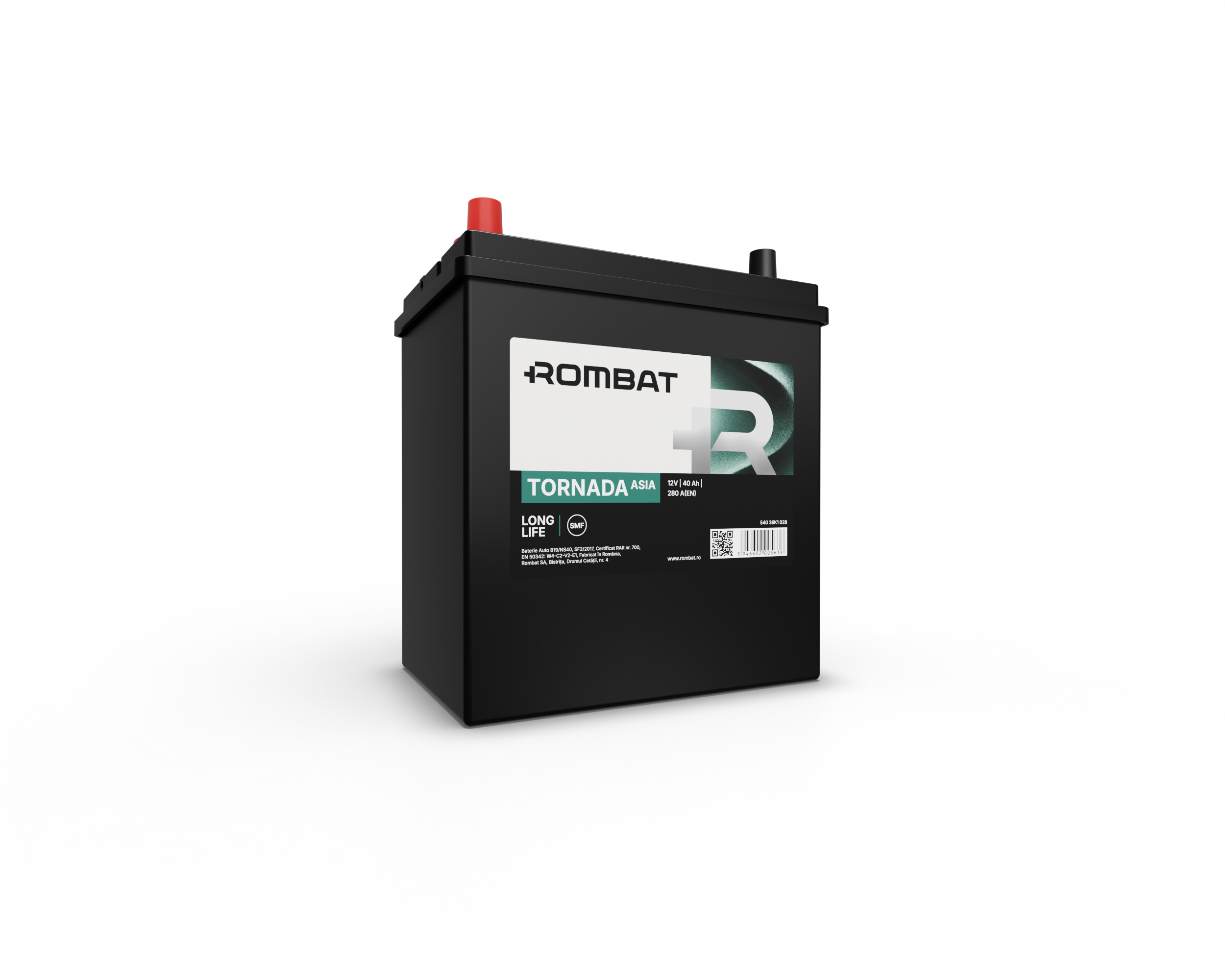 Acumulator Rombat Tornada Asia NS40 DM 40 Ah [Bornă Inversă] - 12160391